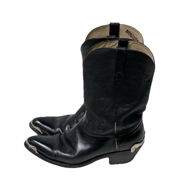 Durango Men's Black Round Toe Silver Toe Trimmed Cowboy Boots Size-10D - Picture 6 of 7